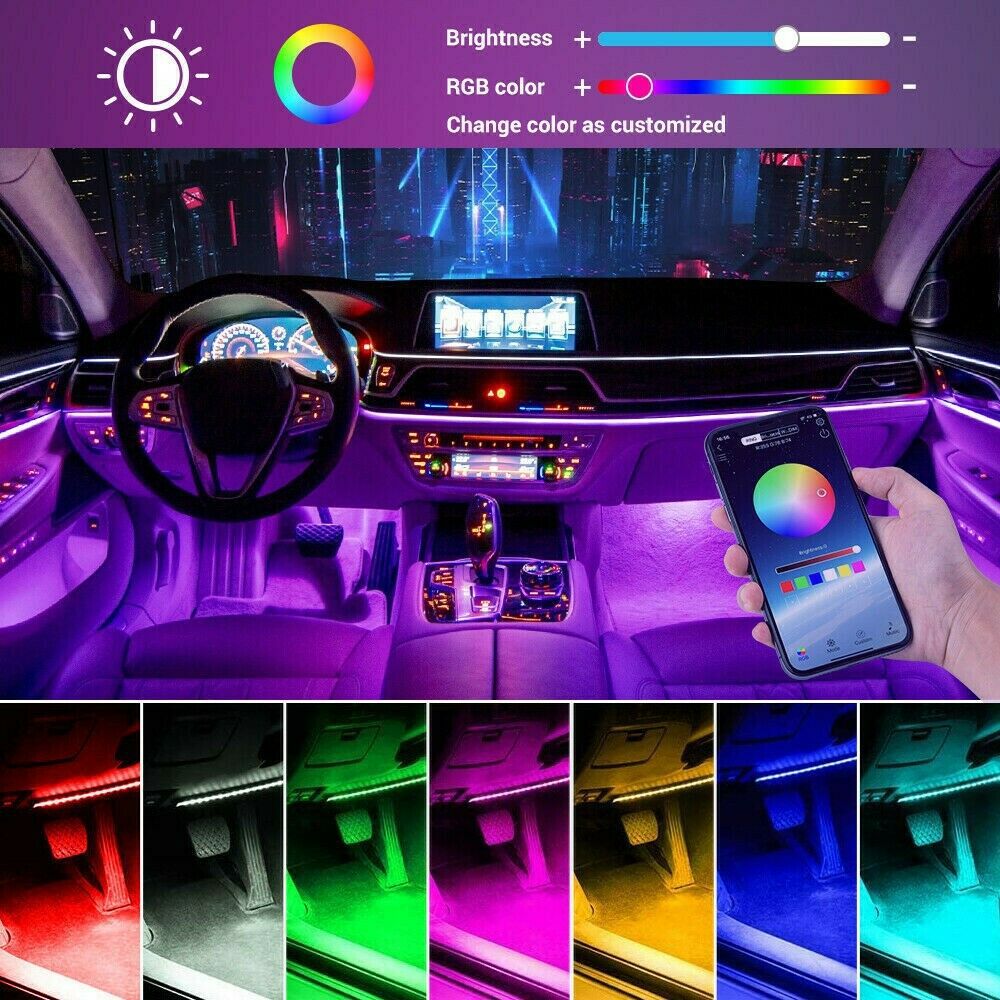 Đèn LED viền nội thất ô tô 16 triệu màu - APP thông minh Nháy theo nhạc - Xecuatoi.net